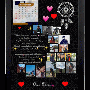 Customizable Anniversary & Birthday Collage Photo Frame – Black